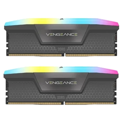 رم DDR5 دسکتاپ 64 گیگابایت 5600Mhz CL40 کورسیر مدل VENGEANCE RGB AMD EXPO دو کاناله